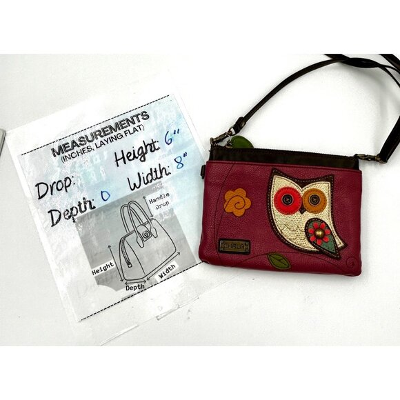 Chala Owl Crossbody Purse Women’s Pink Faux Leather Whimsical Small Bag - Picture 10 of 11